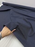 Ткань костюмная шерсть тонкая итальянская синяя в полоску — изображение 2