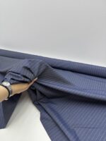 Ткань костюмная шерсть тонкая итальянская синяя в полоску — изображение 4
