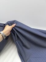 Ткань костюмная шерсть тонкая итальянская синяя в полоску — изображение 5