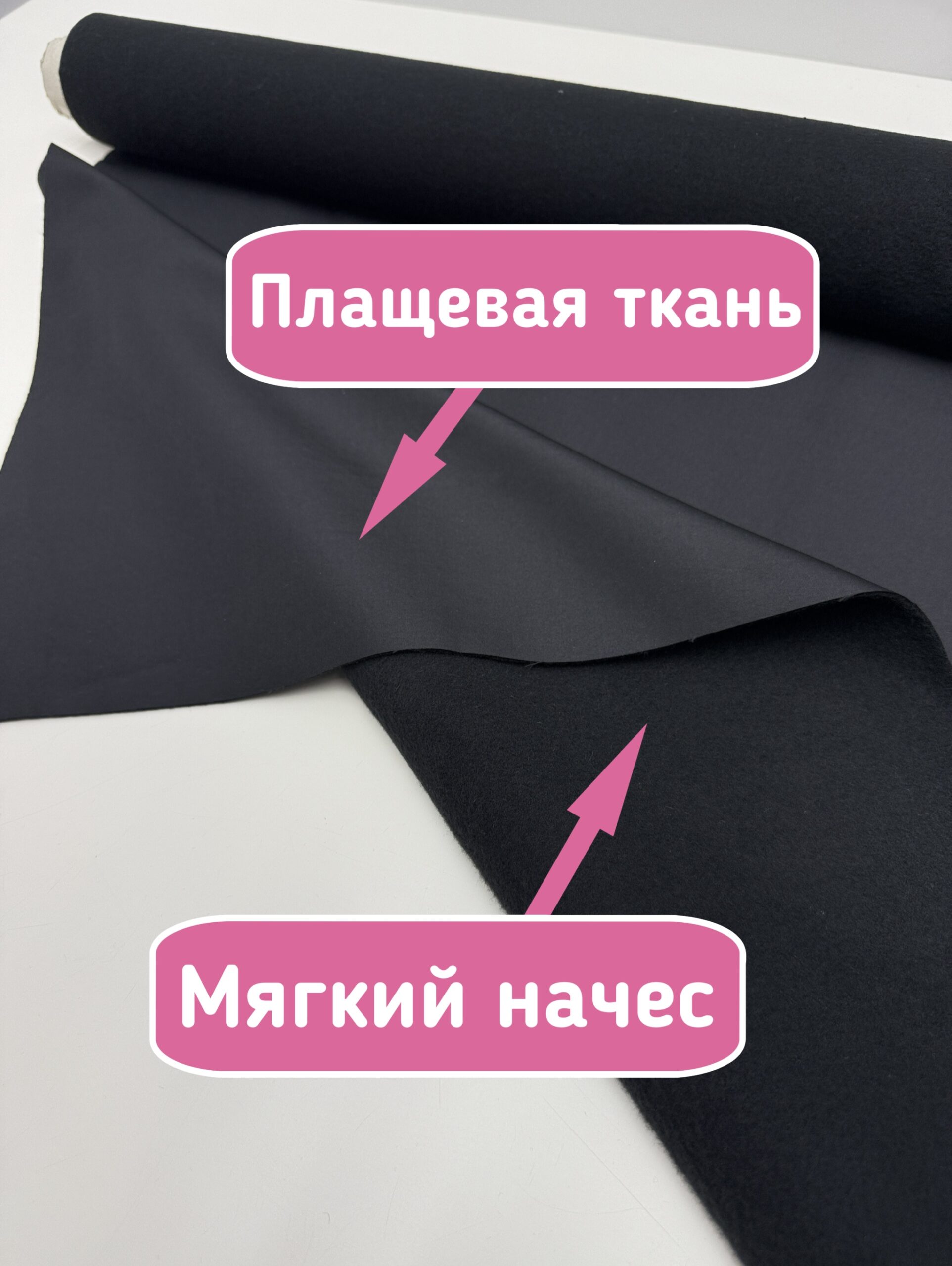 стороны Ткань плащевая софтшелл черная — изображение 3
