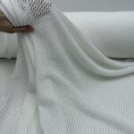 Ажурный трикотаж ткань сетка белая