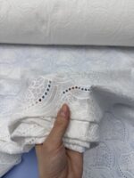 Ткань шитье на батисте хлопок молочного цвета — изображение 5