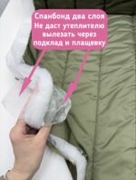 Курточная стежка с подкладкой цвета хаки в полоску — изображение 3